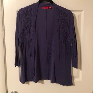 3/4 Sleeve Purple Cardigan